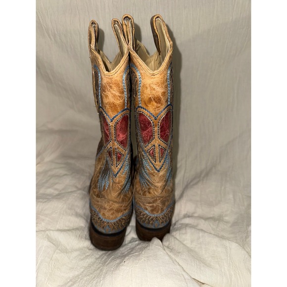 Corral Women's Heart Wings western boots snip toe distressed leather size 6 - Picture 3 of 12
